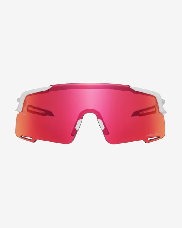 Shimano EQNX5 weiß Brille mit verspiegelten roten Gläsern
