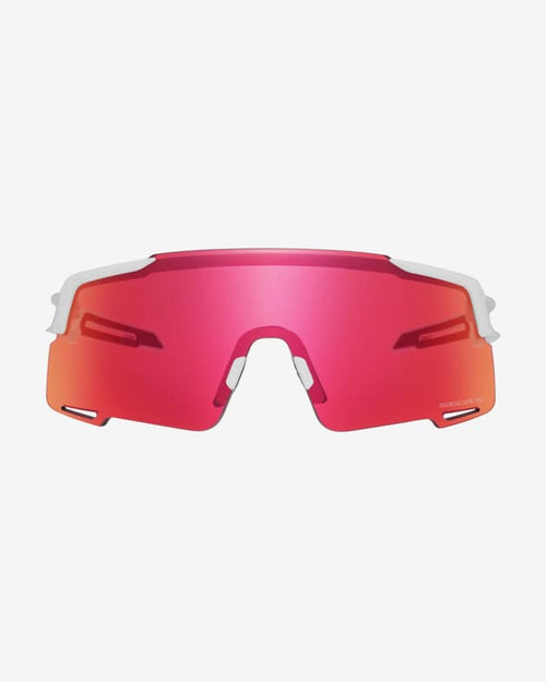 Shimano EQNX5 weiß Brille mit verspiegelten roten Gläsern