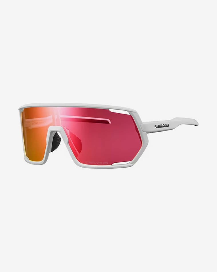 Shimano Technium Brille mattweiß mit Ridescape Road Glas
